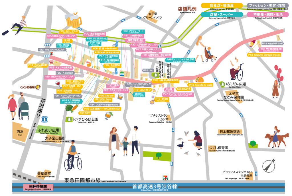 太子堂中央商店街マップ